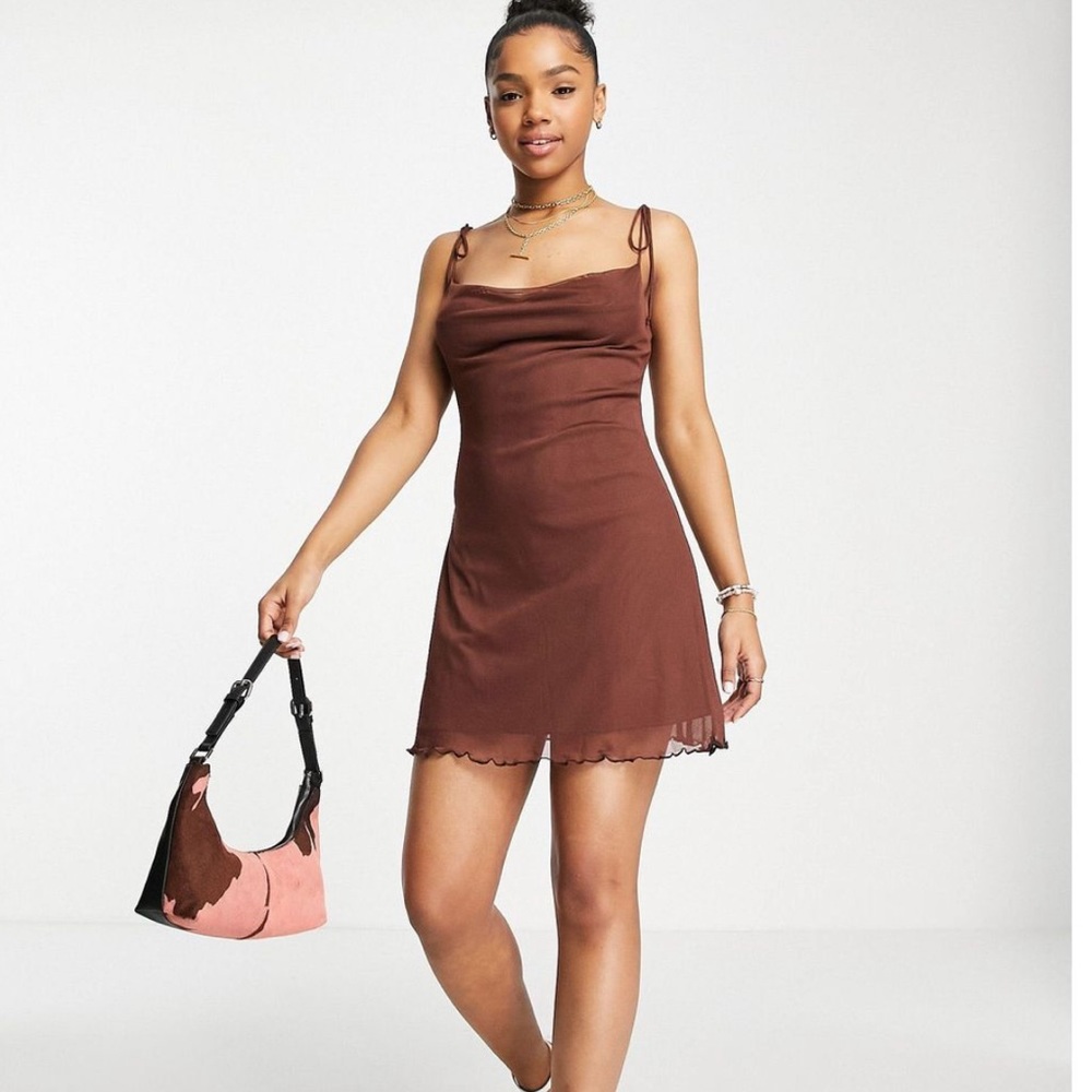Stradivarius mesh mini dress